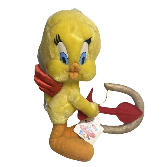 Warner Bros Looney Tunes Tweety Bird Cupid Plush Ornament Vintage 1996 Applause - Picture 1 of 16